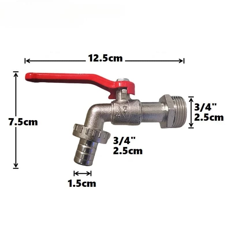3/4" x 3/4" zinc alloy garden faucet, single-output hose for outdoor irrigation, irrigation, greenhouse (resistant)