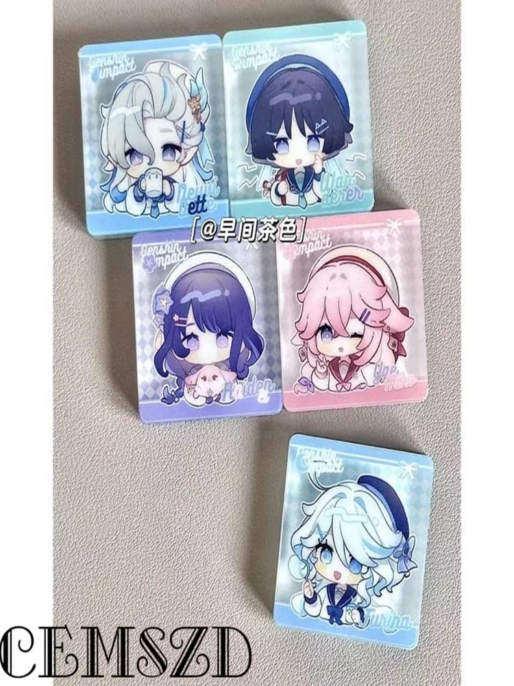 Neuvillette 5CM Mattoncino Acrilico Gioco Genshin Impact Furina Wanderer Raiden Shogun Decorazioni da Scrivania Oggetti da Collezione Ornamenti Accessori