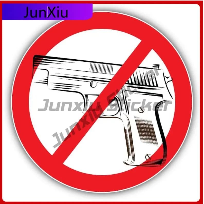 No Guns Ban Stop Sign Car Vinyl Sticker Decal Suv Motorcycle Bumper Anti Scratch Exterior Accessories Forest Tent Camping Sticke