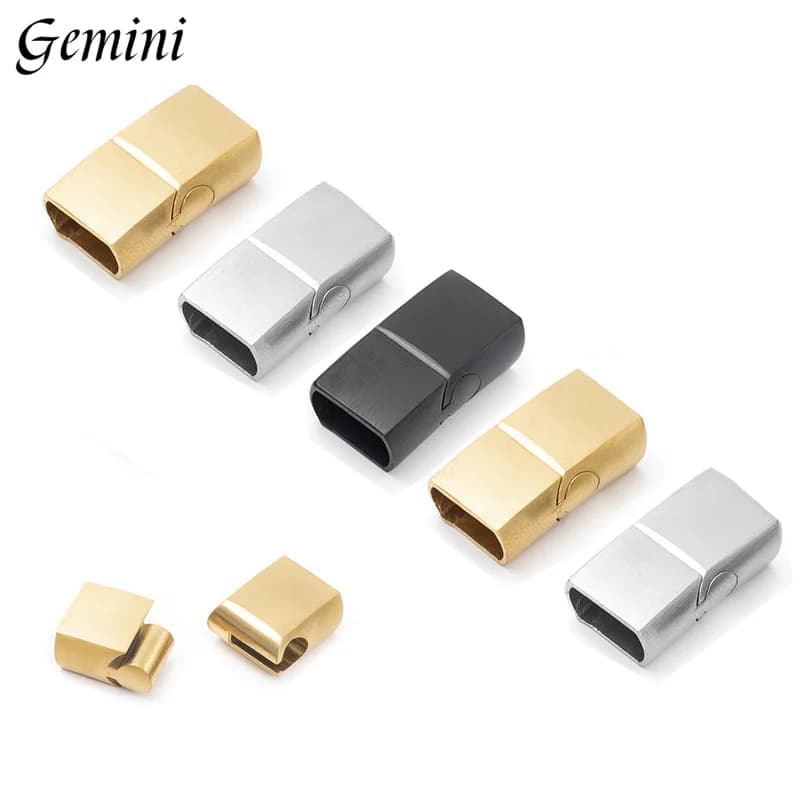 10 pieces stainless steel 316L hole closures 12x6mm 12x4mm for leather bracelets closure magnet DIY bracelet jewelry creation accessories