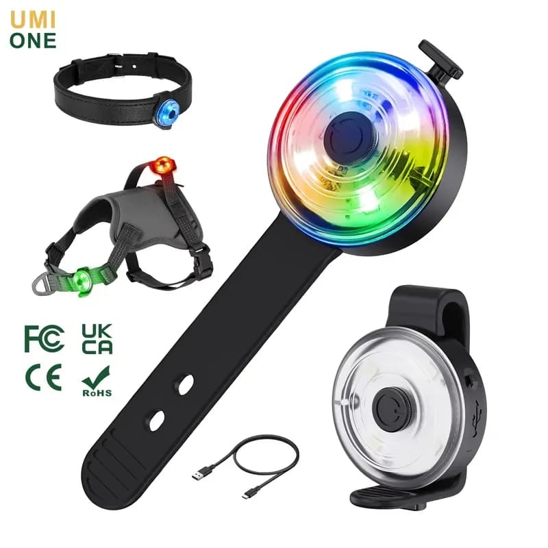 BSCI-Certified Supplier Custom IPX7 Waterproof Rechargeable Mini Pet Safety Light for Night Walking LED Dog Light