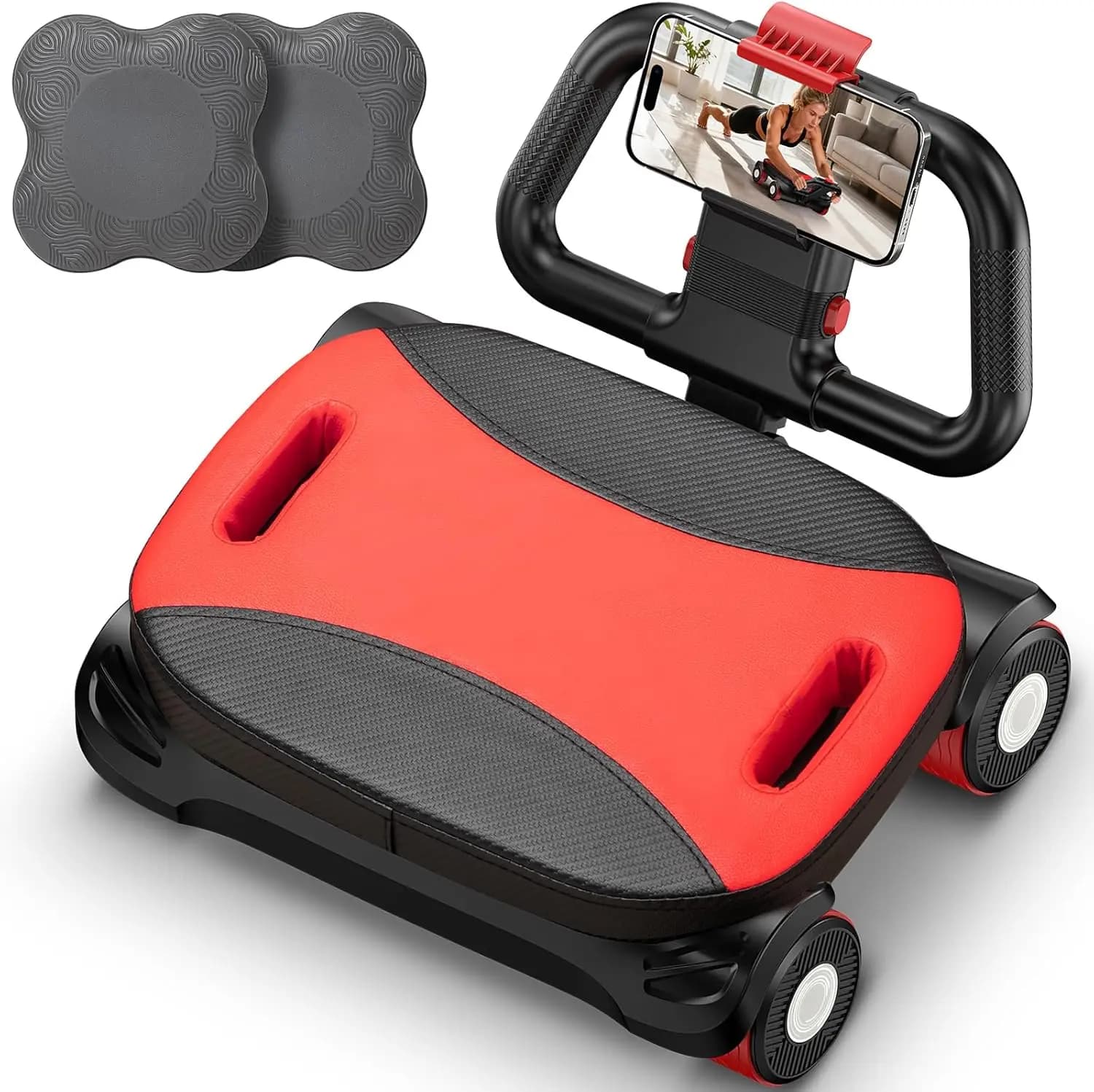 4-wheeled Ab Roller with support for elbow and automatic rebound for central training, fat burning at home/straight