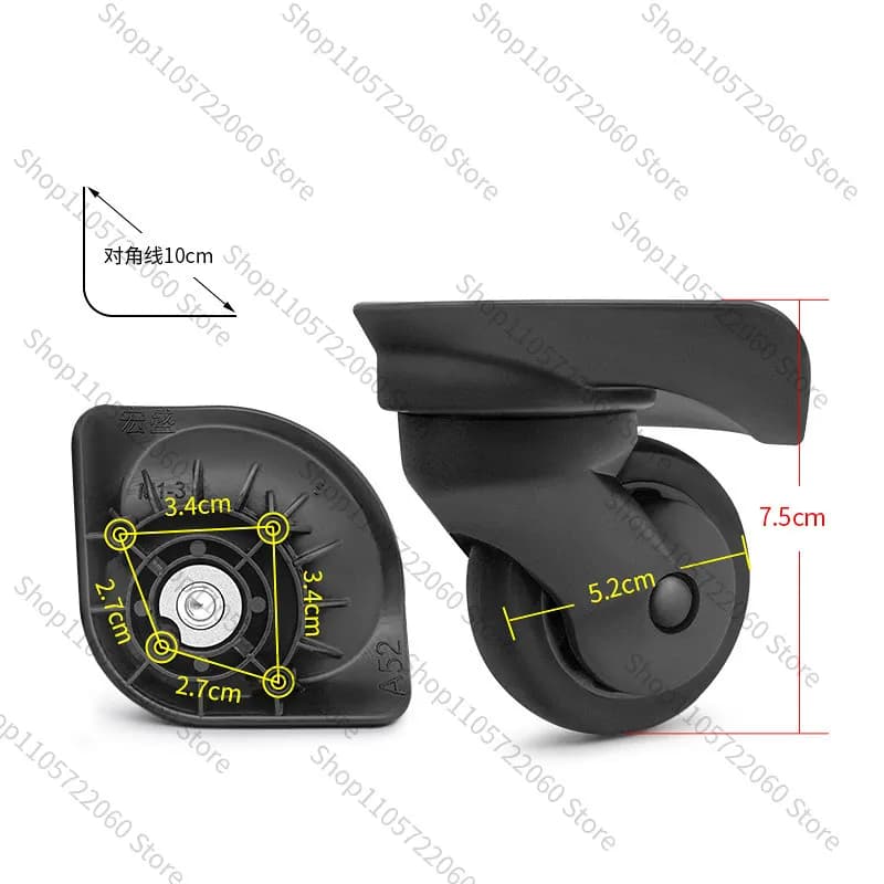 For W048# Luggage Spinner Wheel Replacement Parts, Fit A52 Trolley Suitcase, Silent Wear-resistant Repair Caster Roller
