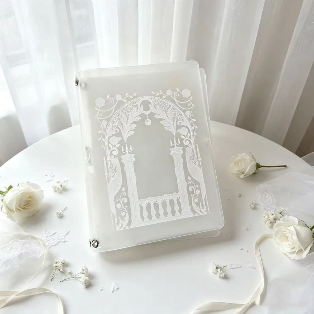 Frosted PVC TN Passport Holder Alice Dream Lace Pattern with Elastic Band Passport Cover Travel Document Holder