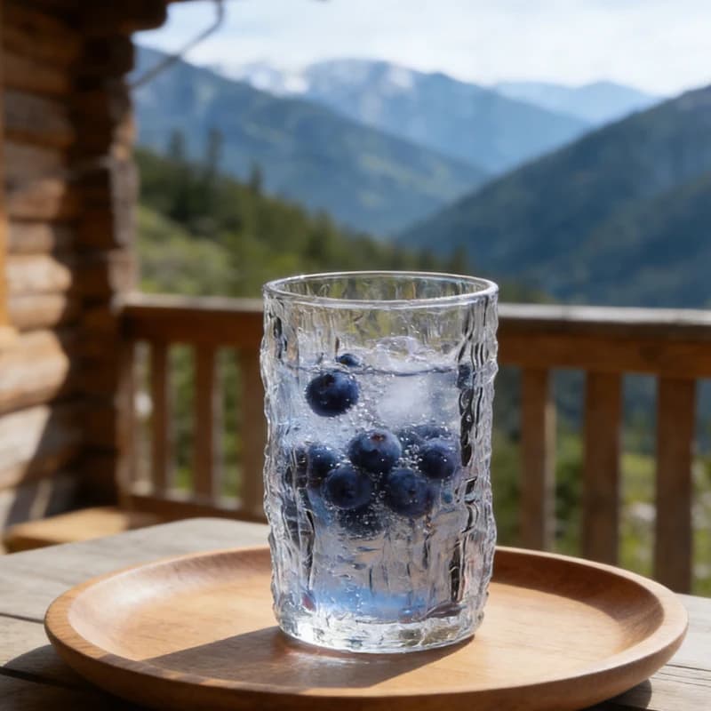 Bicchiere da Vino Trasparente con Motivo a Martello, Bicchiere con Effetto Corteccia, Tazza Creativa per Succhi e Bevande, Ideale come Regalo di Capodanno