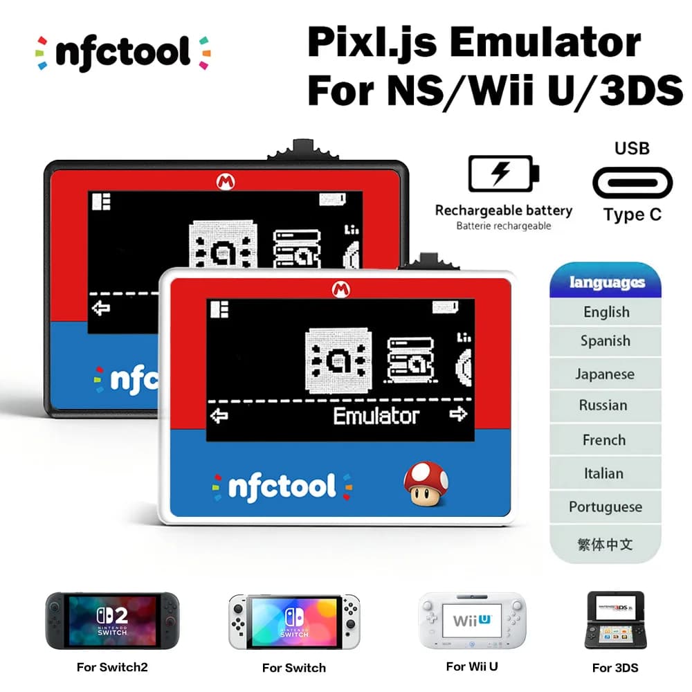 Nuovo Emulatore NFC Intelligente per Amiibo, Lettore Bluetooth Intelligente per Schede Infinite, Accessorio da Gioco per Switch 2/Switch/3DS/WiiU