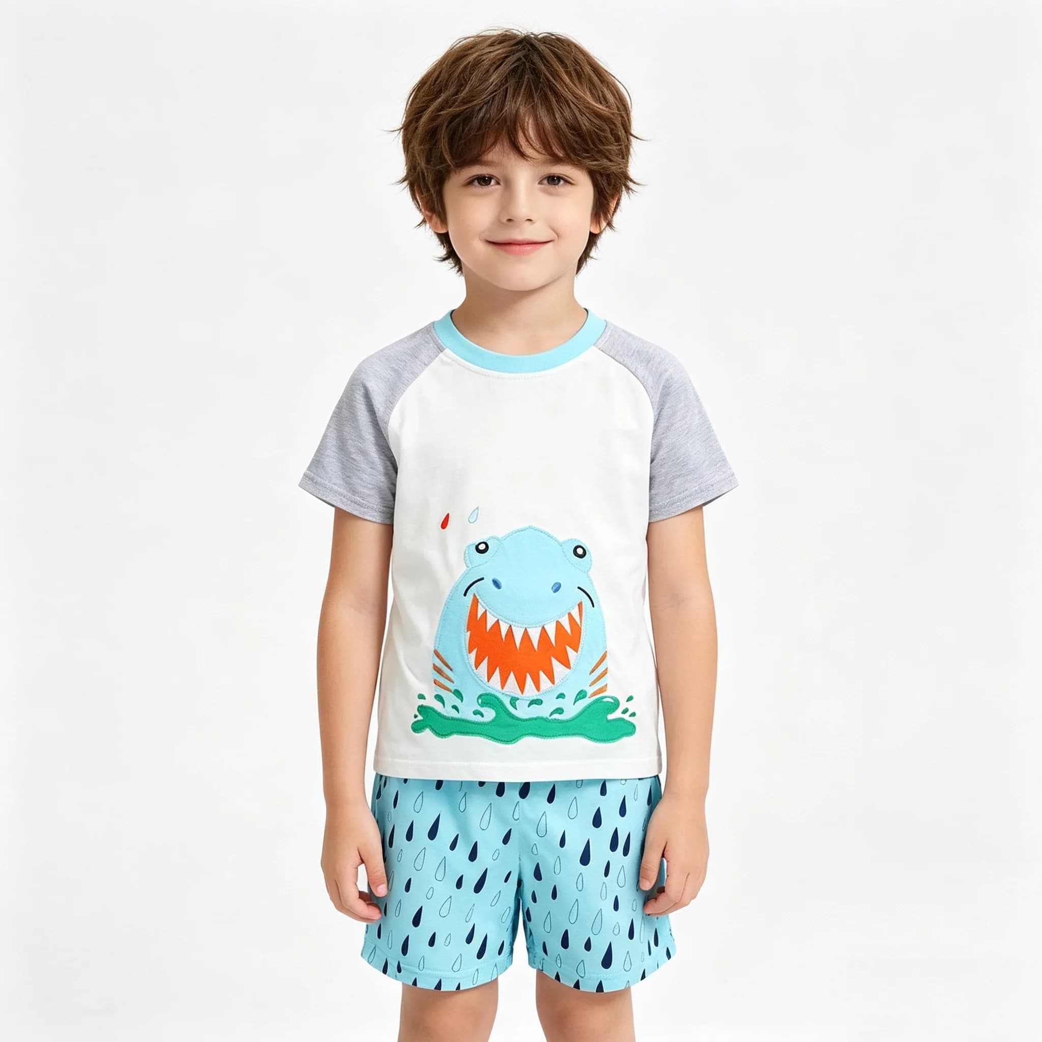 Completi Estivi 2026 per Bambini: T-Shirt in Cotone e Pantaloncini, Set Abbigliamento Neonato 1-5 Anni con Ricamo