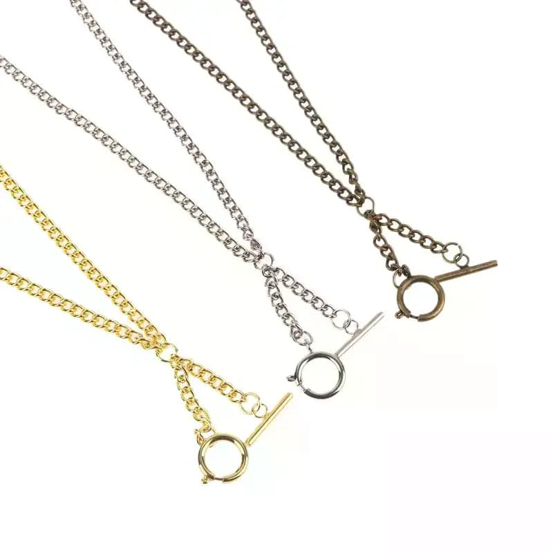 Double Chain Pocket Watch Chain Curb Link Chain Clip Pocket Chain For Men And Women For Christmas And Father's Day Gift