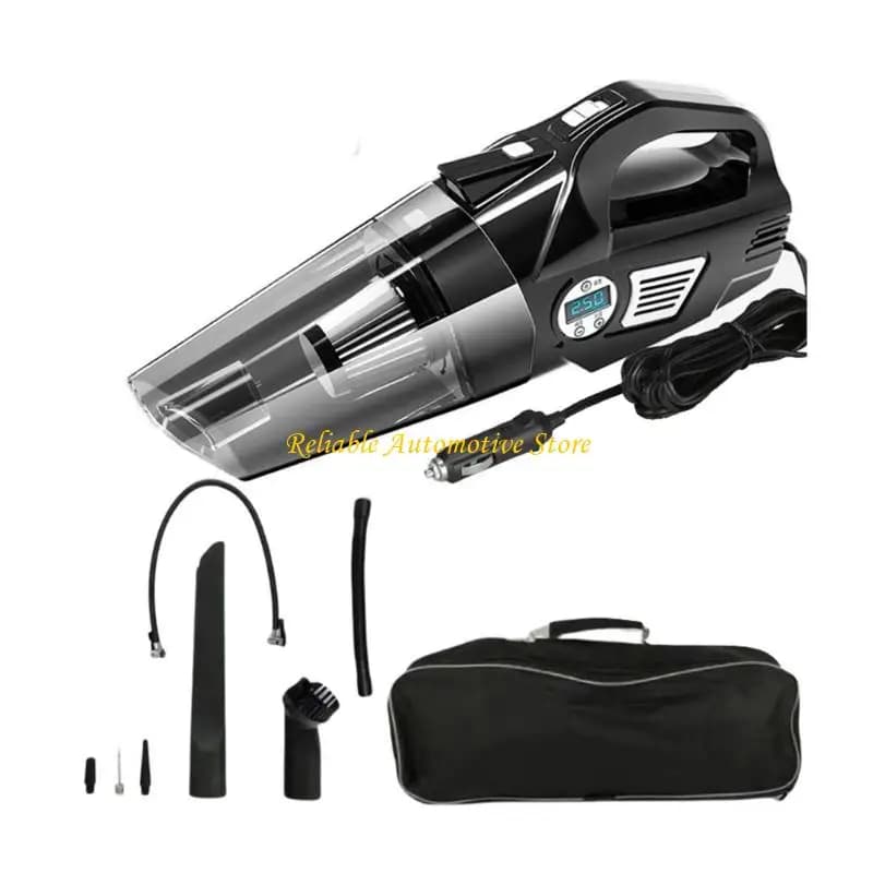 Aspirapolvere portatile M68B con manometro digitale per pneumatici Aspirapolvere per auto 120W Pulitore per auto portatile per