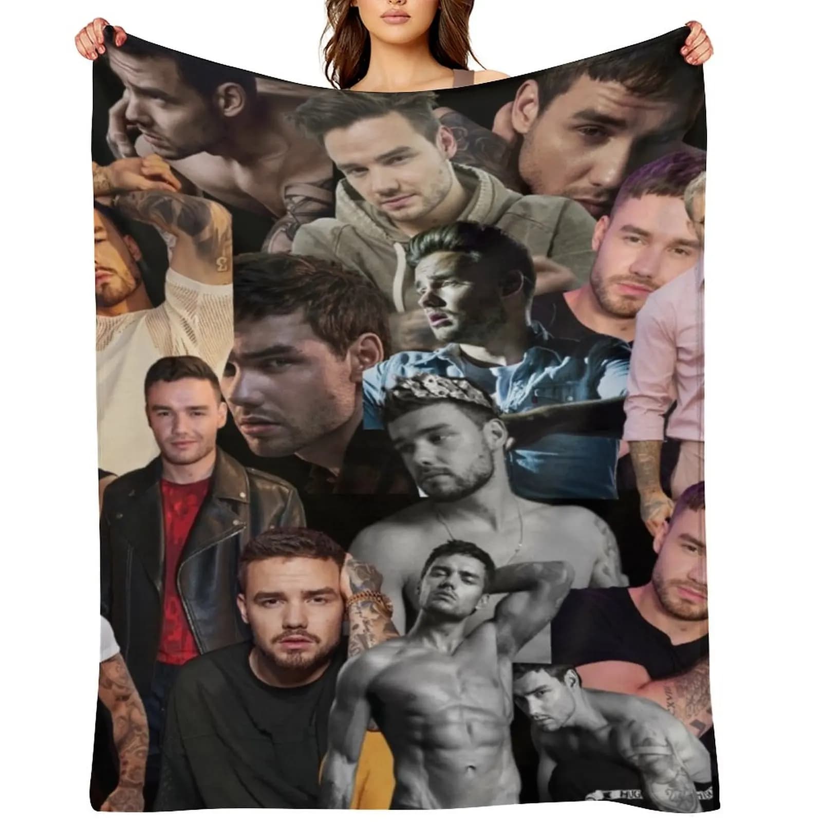 LiamPayne collage Throw Blanket Soft Big Plush Thermals For Travel Sleeping Bag Blankets