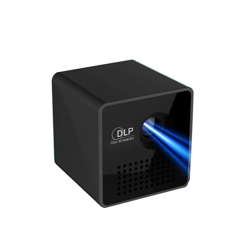 Mini proiettore DLP P1+ dal design carino Maniglia con micro messa a fuoco reale Basso consumo energetico con maggiore efficienza per uso home theater