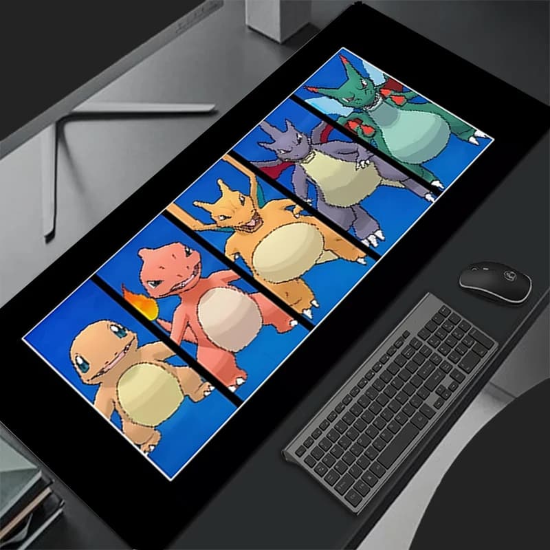 Tappetino per Mouse Anime Pokemon Pikachu Kawaii, Grande Tappetino da Scrivania per Tastiera e Mouse, Tappeto in Gomma per Gaming e Notebook
