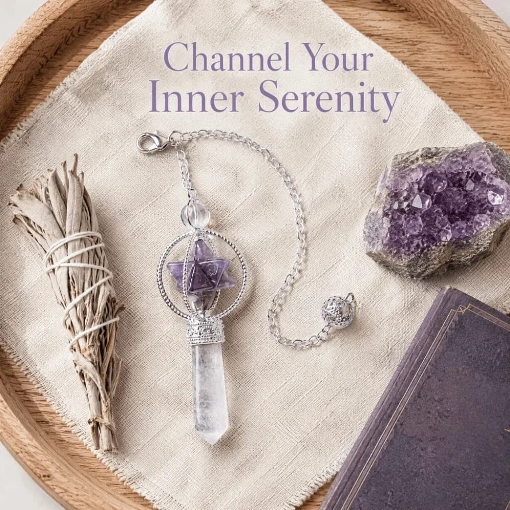 Dowsing Hexagram Merkaba Pendant Energy Copper Witch Spiritual Pendulos Sacred Geometry Pointed Meditation Crystal Pendulum