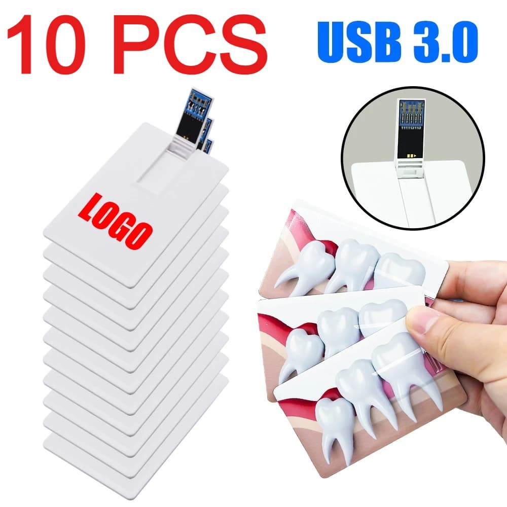 10 PZ/LOTTO USB Carta di Credito 3.0 pendrive 8 GB 16 GB 32 GB 64 GB 128 GB memorie cle memory stick Biglietto da visita USB logo personalizzato
