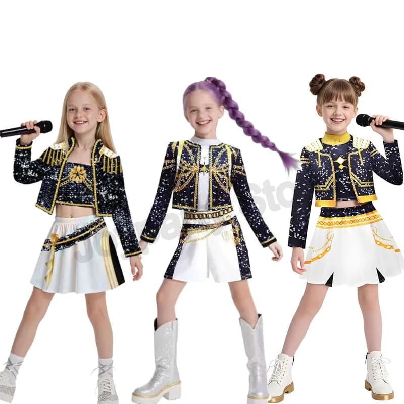 Anime Movie Children Kpop Demon Hunter Cosplay Rumi Zoey Mira Dress KPop Rumi Zoey Costume Cosplay 3D Print Costume