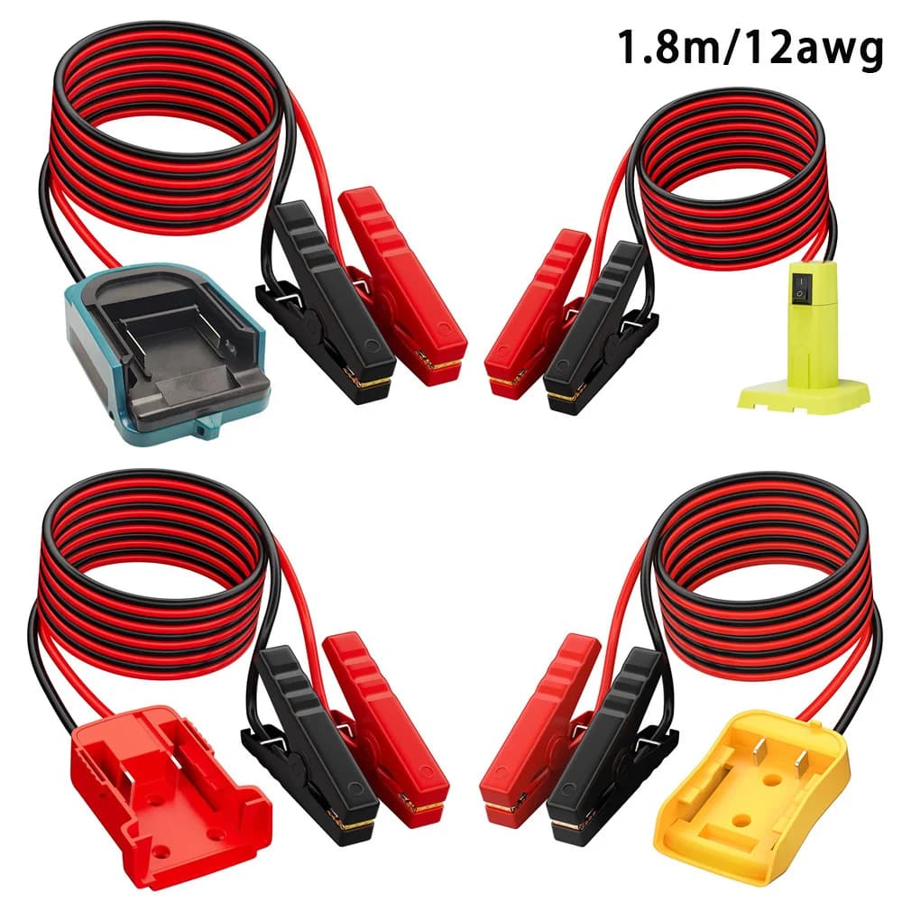 Avviatore di Emergenza per Batterie Dewalt/Makita/Ryobi/Milwaukee da 18/20V, Accenditore per Batterie Auto, Kit di Avviamento d'Emergenza per Auto con Cavo 12AWG