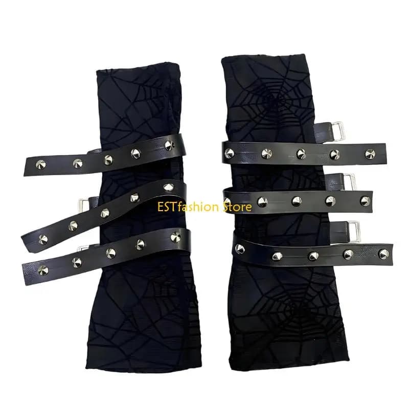 Y5GC Bracciale con rivetti regolabile in pizzo stile moderno per equipaggiamento motociclistico unisex