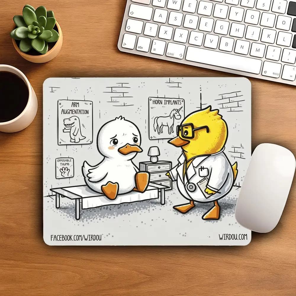 HYBXAXC Tappetino per mouse piccolo con disegno di anatra, tappetino da scrivania in gomma antiscivolo per ufficio, laptop, decorazioni per il gaming