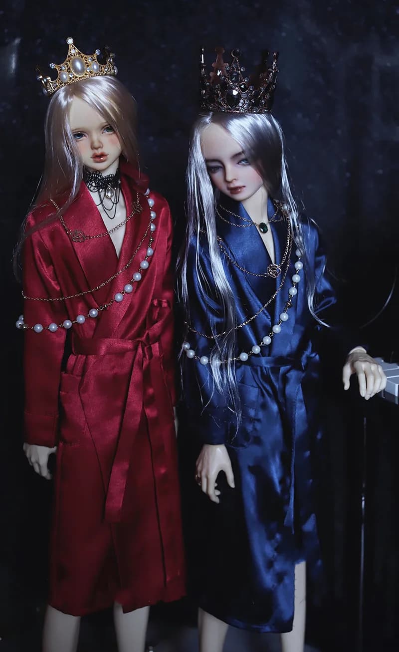 BJD Doll Clothes Fit 1/3 1/4 Uncle size Coat pigiama camicia da notte accappatoio accappatoio imitazione seta accappatoio + cintura
