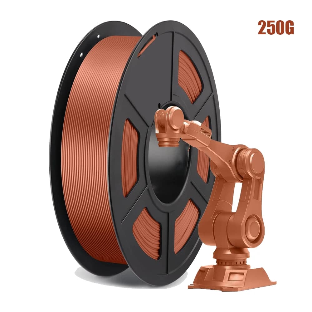 3D Printer Filament PLA in silk 1.75 mm Polished metal texture without hoofs ± 0.02 mm 250 g Copper color for crafts and DIY modeling