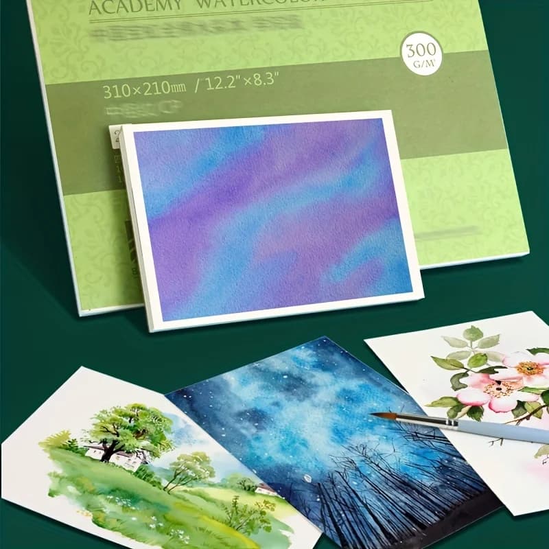Professional Watercolor Paper Pad, 7"x4.9",140lb/300 gsm 20 Sheets for Watercolor Ink Painting,Wet Media,Great and Sketchbook