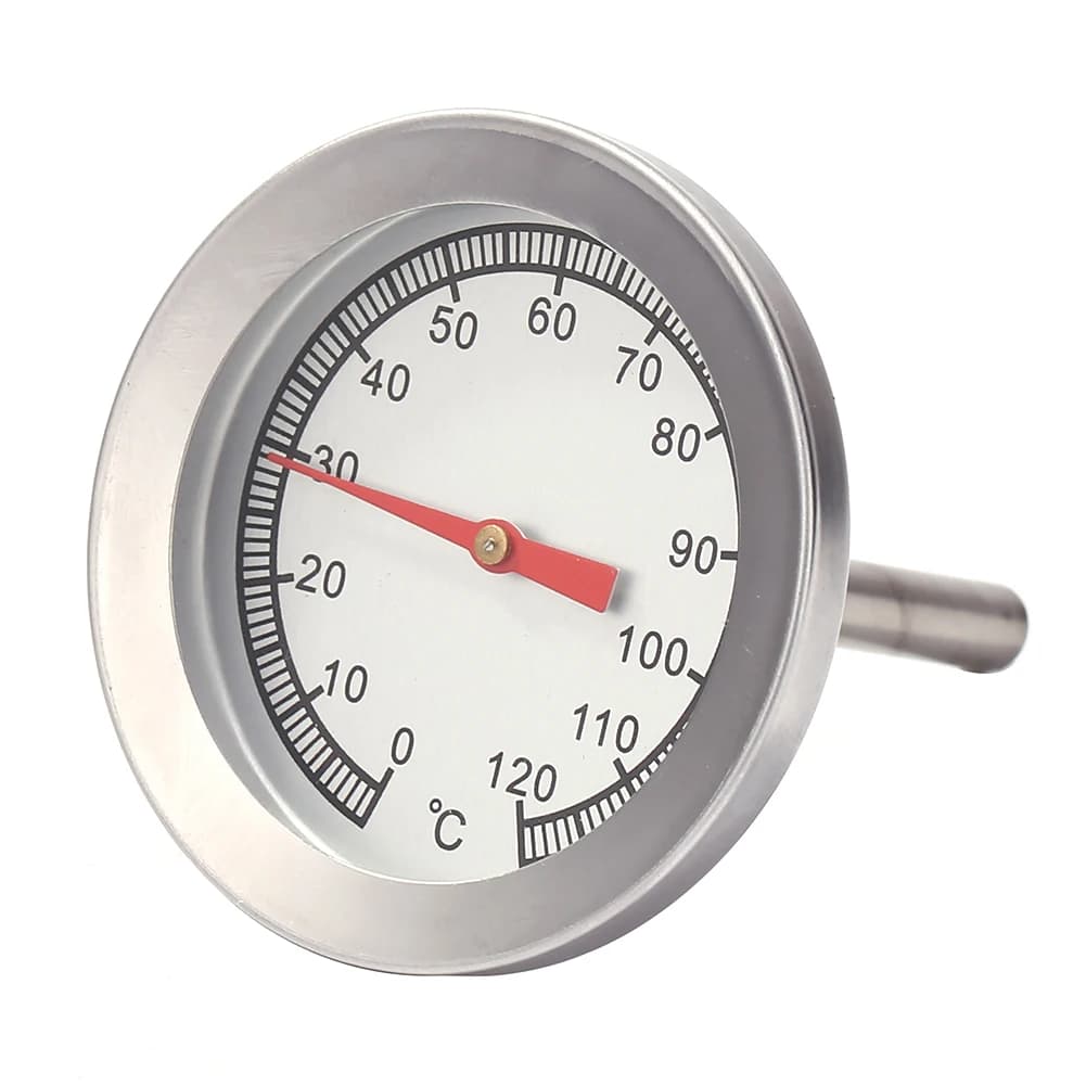 Termometro da forno 0-120 Celsius in acciaio inossidabile, indicatore di temperatura per barbecue, griglia a carbone, affumicatore, cottura della carne