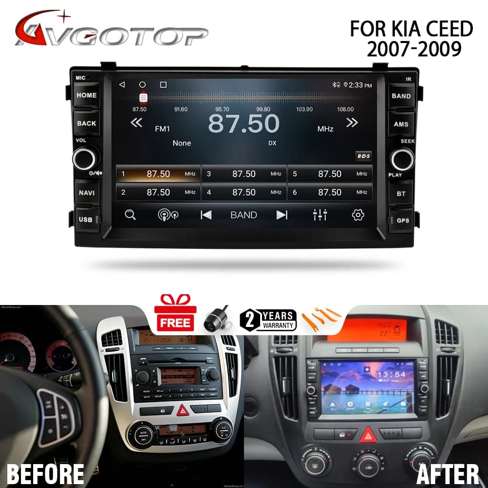 Per KIA CEED 2007 2008 2009 Carplay Veicolo Lettore Multimediale Stereo Auto Audio Navi Stero 7 ''Schermo Android 14 AUTO RADIO GPS