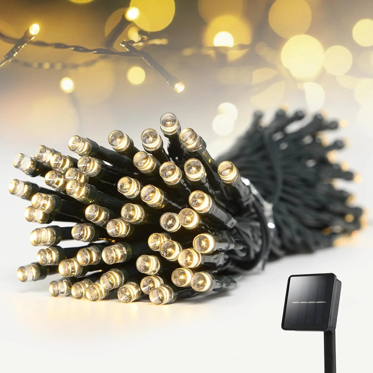 Luci Solari a LED per Esterni, Ghirlanda Luminosa a Energia Solare, 8 Modalità, 22m, Decorazione per Giardino e Matrimoni, Impermeabile