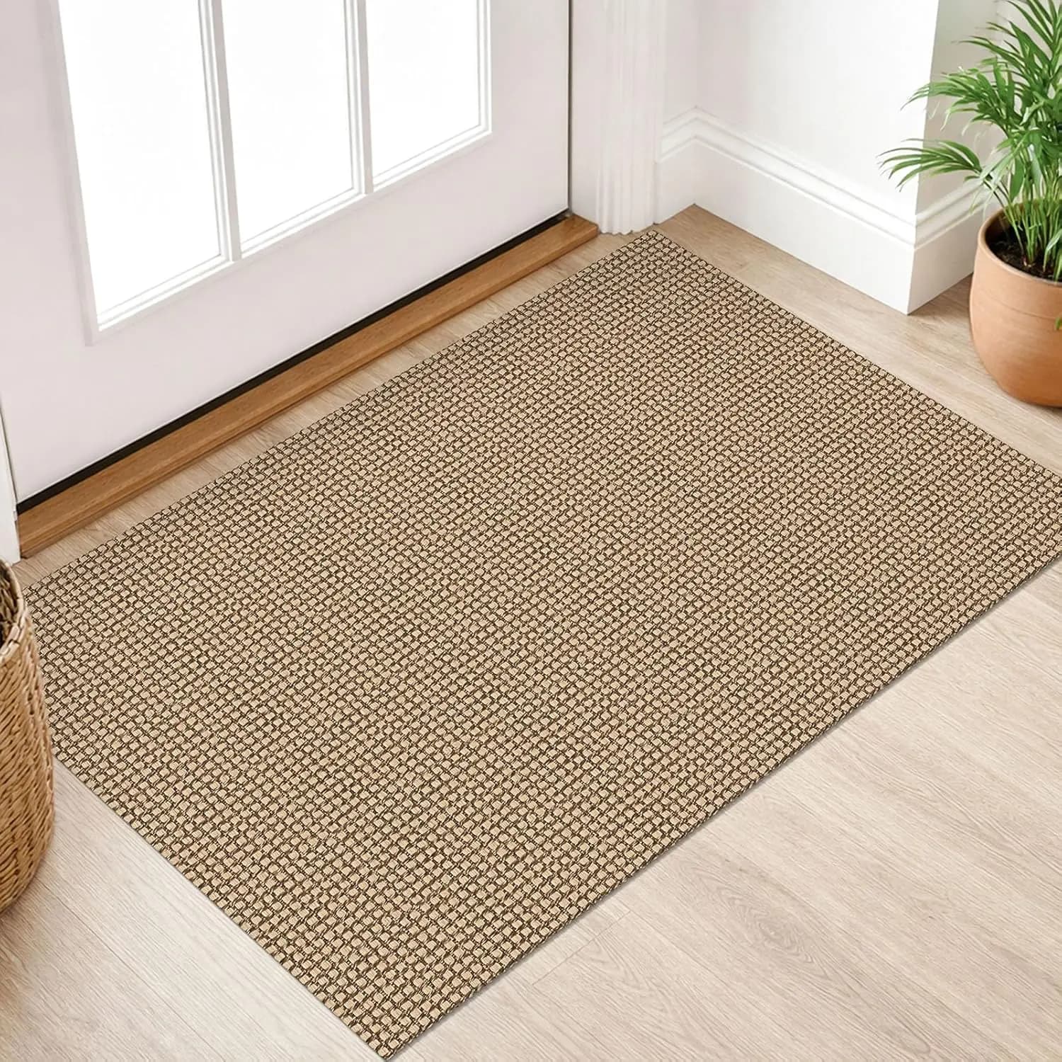 Tappeto Piccolo 2x3 Lavabile, Tappeti Intrecciati per Ingresso, Tappeti da Cucina Antiscivolo con Retro in Gomma, Tappetino per Interni ed Esterni, Tappeto Decorativo per Pavimento
