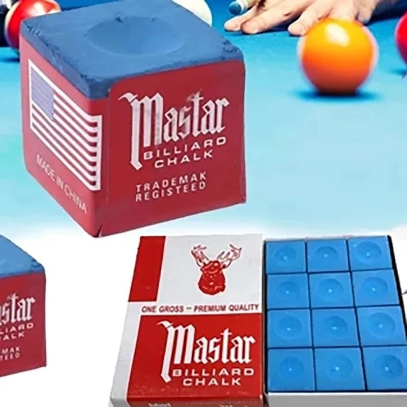 Master 12pcs Chalk Billiard Chalk No-slip Billiard Cue Snooker Blue Billiard Chalk Pool Accessories