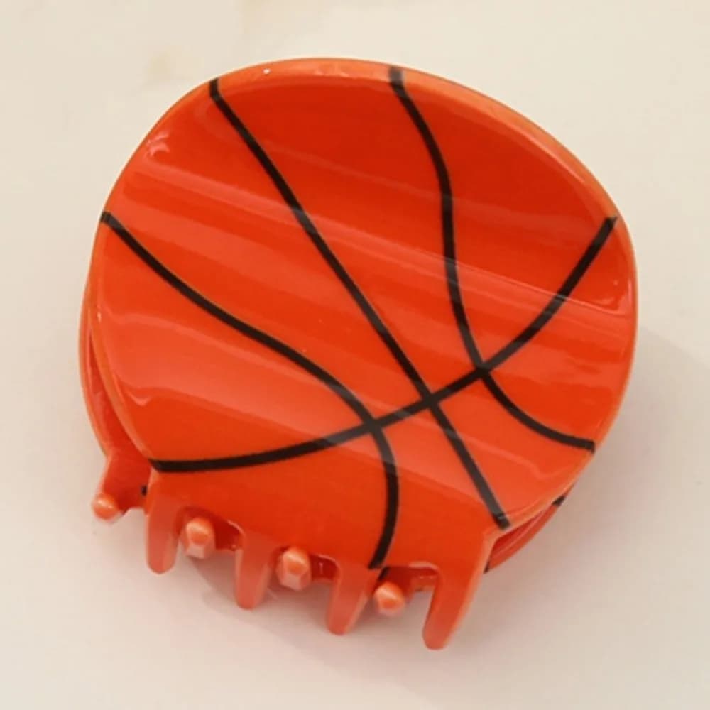 Divertente fermaglio per capelli a forma di squalo in acrilico, stile Y2K, grande, a forma di pallacanestro, design alla moda, nuovo stile, fermaglio per capelli a forma di pallone da calcio, da donna