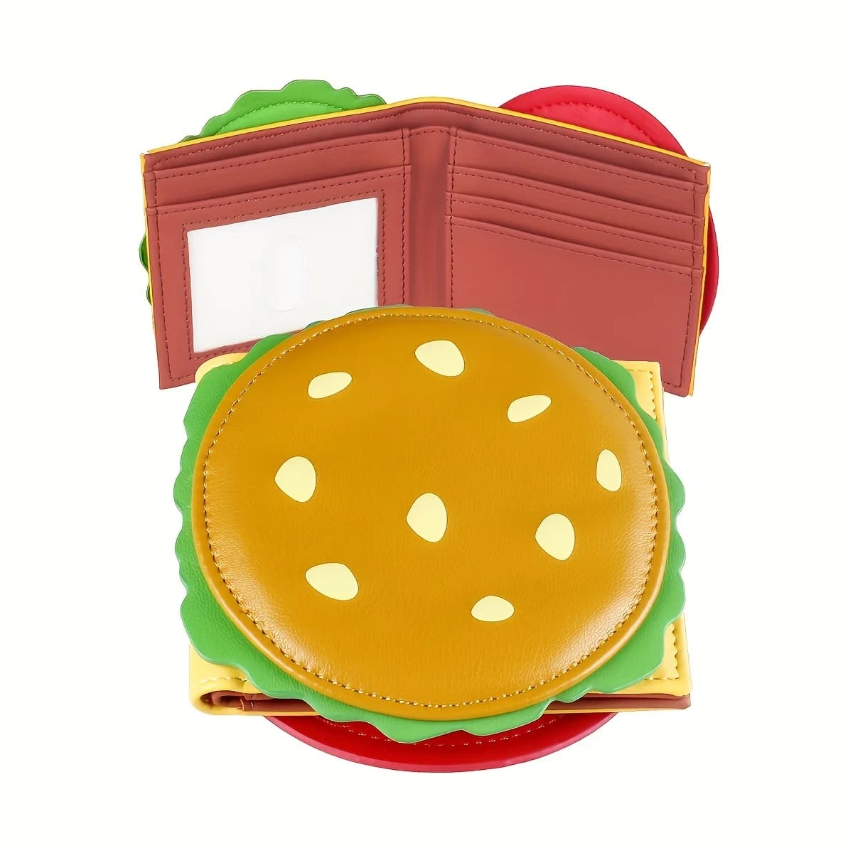 Portafoglio Crabmeat Burger, Portafoglio Ham Burger, Portafoglio da uomo e da donna, Portafoglio sottile porta carte, Porta carte in pelle sintetica