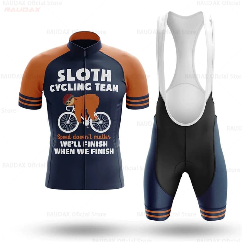 Complete with Cycling Man 2026 Sloth Team - Breathable sweater and salopette Exercise for Bike Racing and Mountain Bike