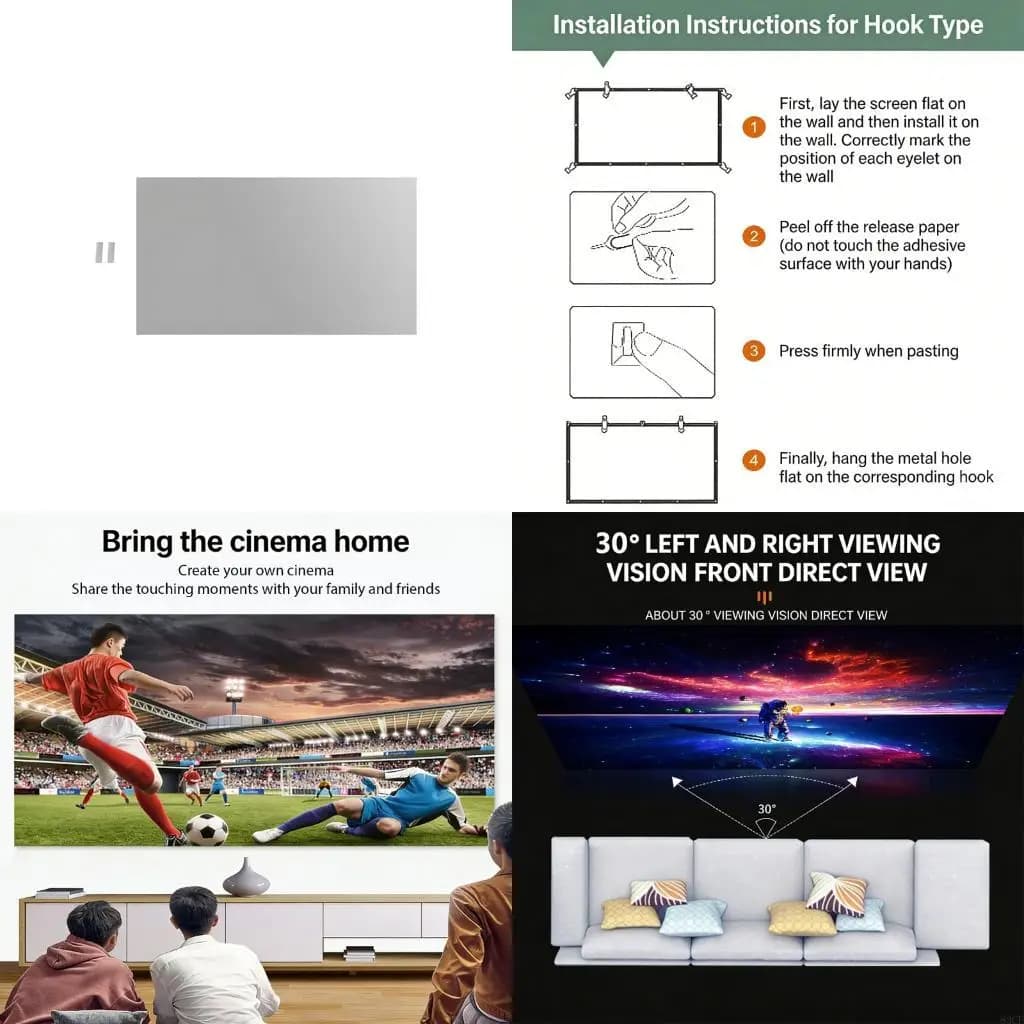 Metal Polyester Projector Screen with 95 Reflectance For Presentations 83CF