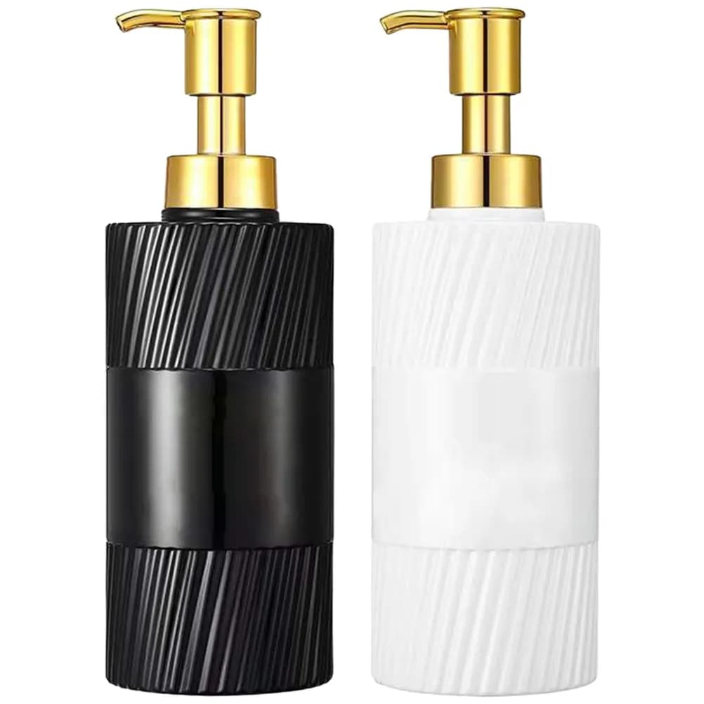 Dispenser di Sapone Liquido per Bagno, 2 Pezzi, Materiale Premium, Sicuro per Casa e Hotel, con Pompa