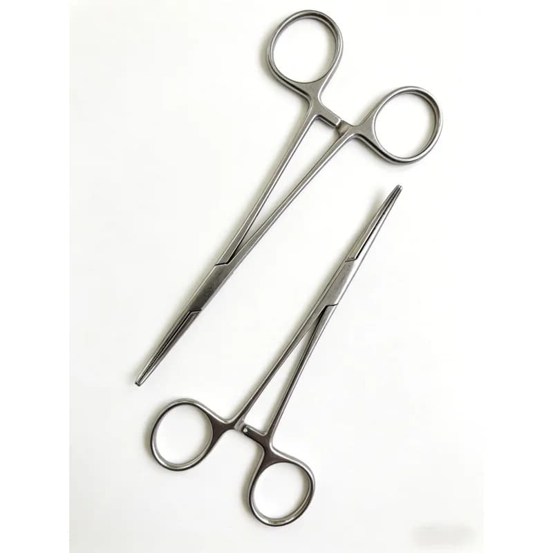 Pinze da pesca in acciaio inossidabile da 5 pollici, set di attrezzi da pesca portatile con sega dentata a testa dritta curva e meccanismo di bloccaggio