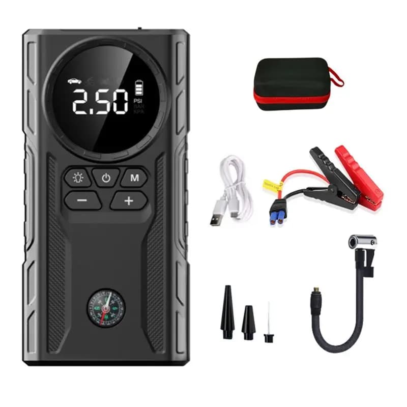 AEF3-10000Mah Pompa d'aria wireless per auto con luce, gonfiatore rapido per pneumatici di auto, biciclette e palloni