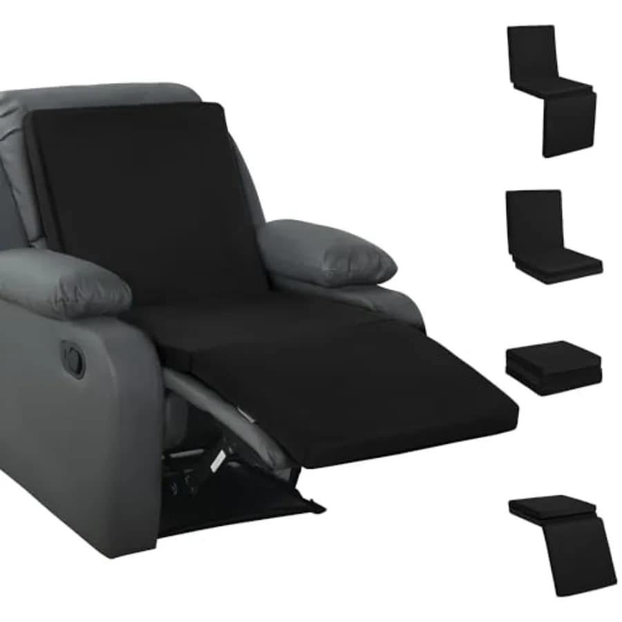Cuscino per sedile reclinabile 3 in 1 con cuscino di supporto lombare e poggiapiedi multifunzionale, altezza regolabile da 2 a 6 pollici a scelta
