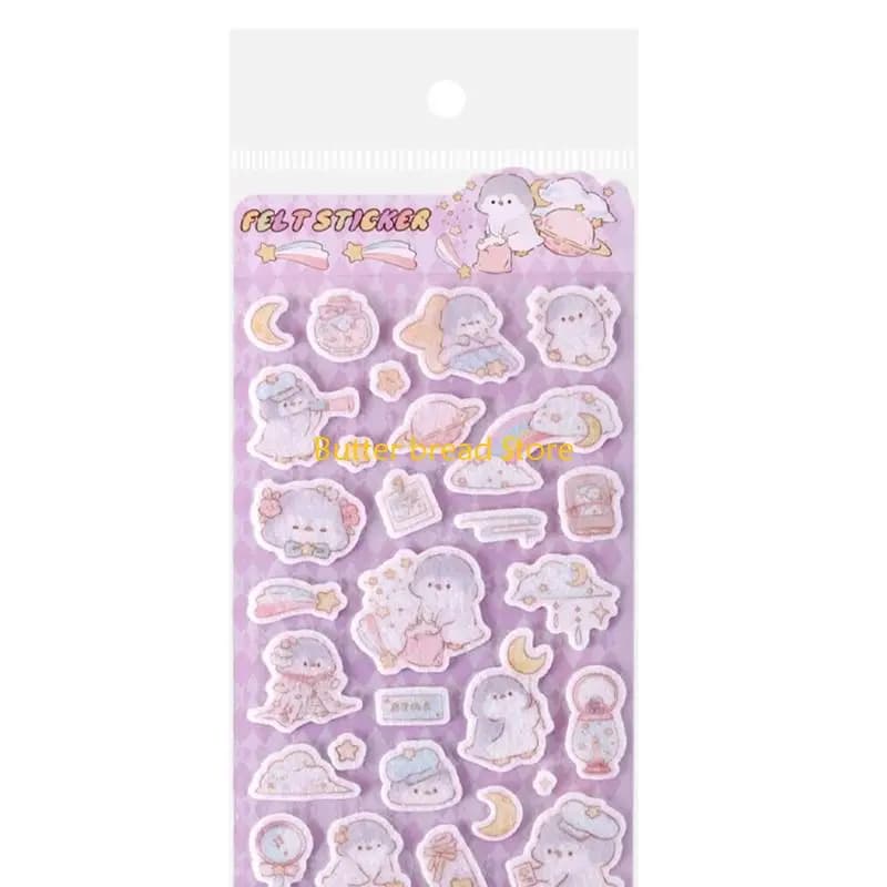W89C Adorabile adesivo in carta feltro Adesivo per scrapbooking per notebook Journal Planner