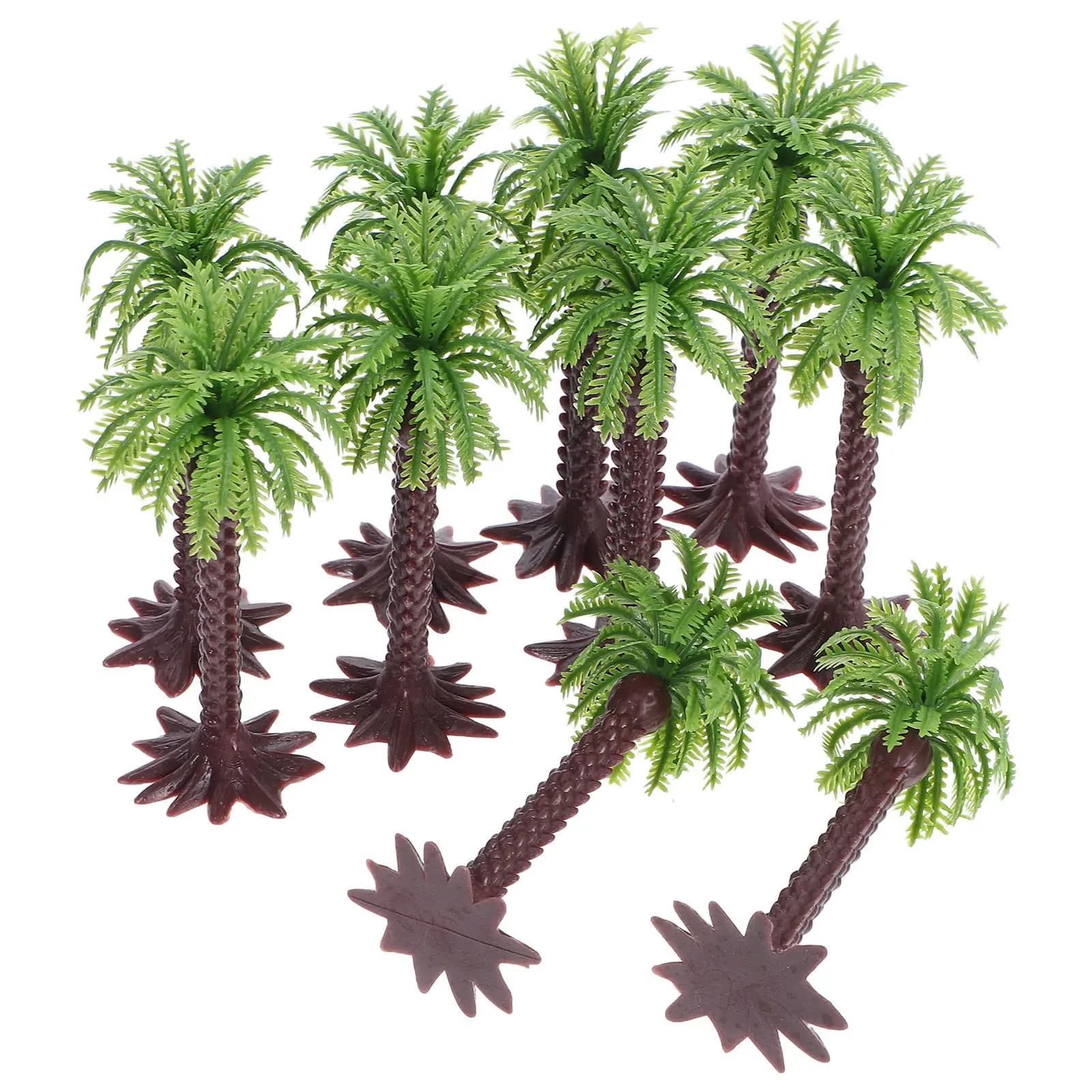 10Pcs Palm Tree Photo Prop Miniature Artificial Tropical Coconut Plants for DIY Scenery Landscape Cake Decoration Simulation