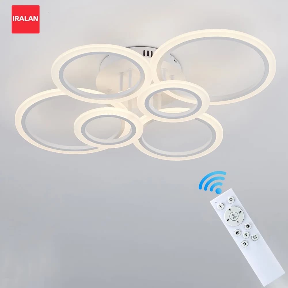 Lampadario moderno a LED Illuminazione domestica Anello per montaggio a soffitto Lampadario Soggiorno Camera da letto Illuminazione lustro Lampada a sospensione a soffitto