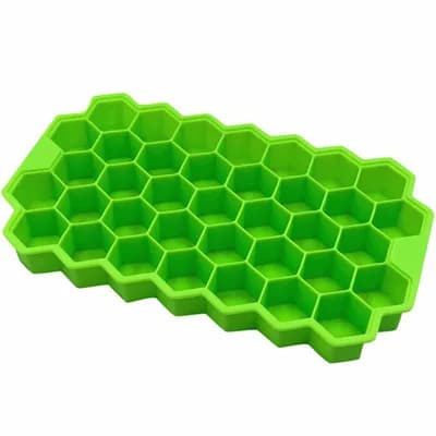 Vassoio per cubetti di ghiaccio a nido d'ape a 37 reticoli – Stampo per ghiaccio in silicone riutilizzabile, produttore di ghiaccio trasparente fai-da-te per bevande e cocktail (senza coperchio)