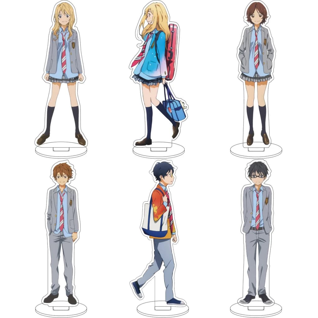 16CM Anime Your Lie in April Arima Kosei Miyazono Kaori Sawabe Tsubaki Cos Acrylic Figure Stand Ornaments Chrismas Gifts