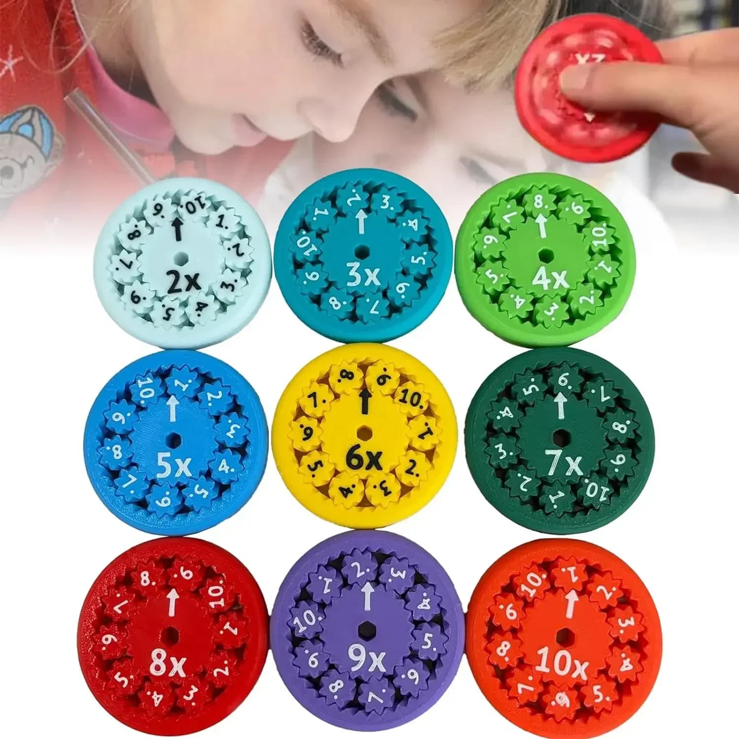 Fidget Spinner Matematici, Giochi Puzzle Matematici da Dito, Giochi di Decompressione con Operazioni Matematiche, Giochi di Moltiplicazione Matematica da Tavolo