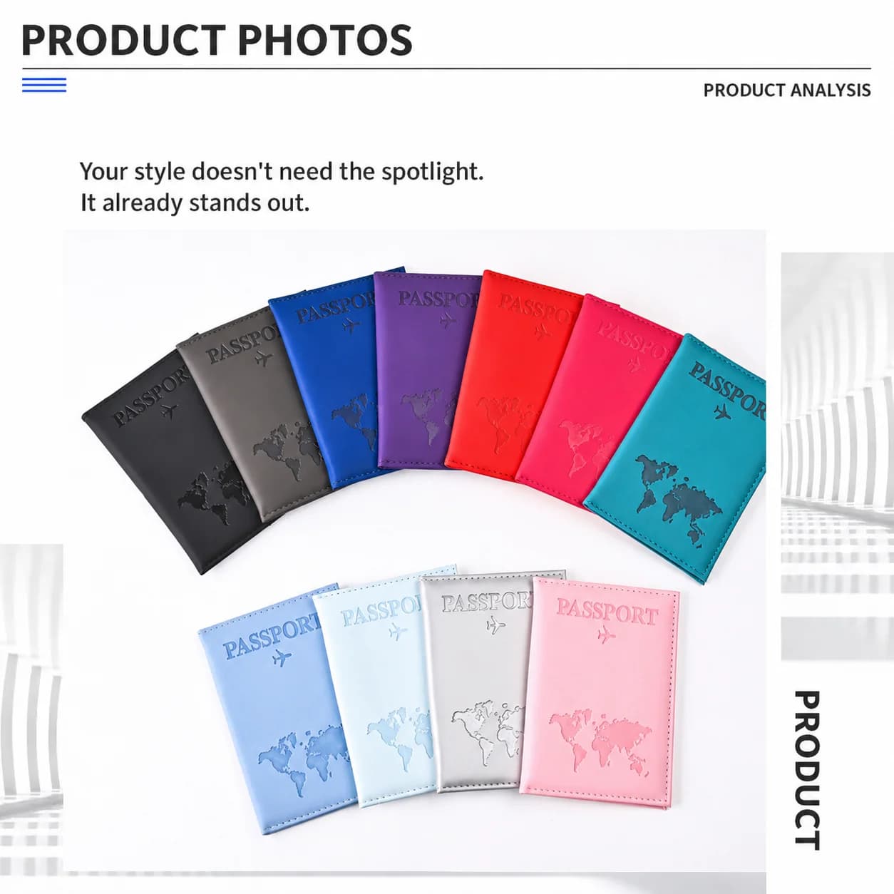 Travel Document Organizer Unisex Unisex Id Card Holder Water-Resistant Travel Holder Lightweight Pu Passport Holder For Daily
