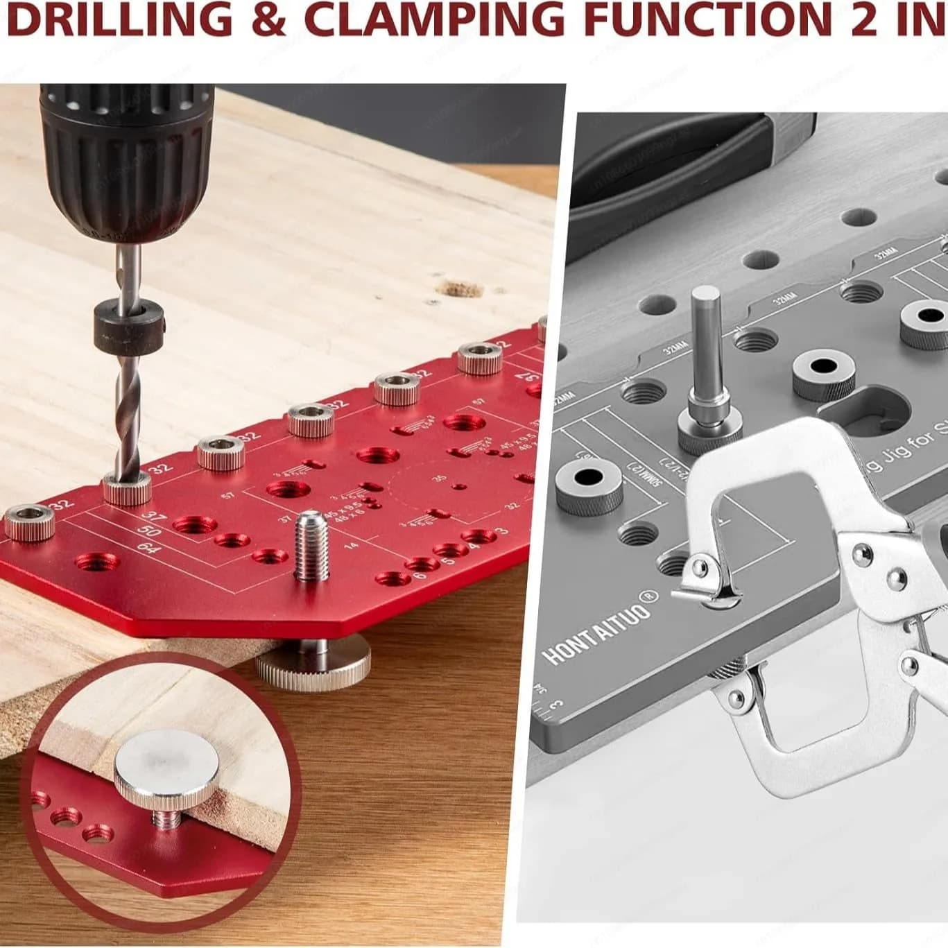 Posizionatore di punzonatura cerniera 2 in 1 da 35 mm Maniglia per punzonatura Cassetto Abbigliamento Porta dell'armadio Pannello Posizionamento di perforazione della cerniera