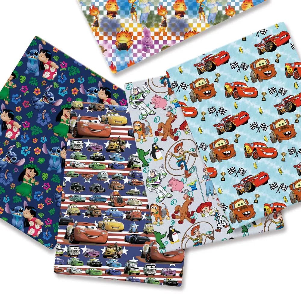 Tessuto Disney 140x50CM in Cotone Poliestere con Cartoni Animati, Tessuto per Patchwork, Tessile per la Casa, per Cucito, Vestiti per Bambole, Tende