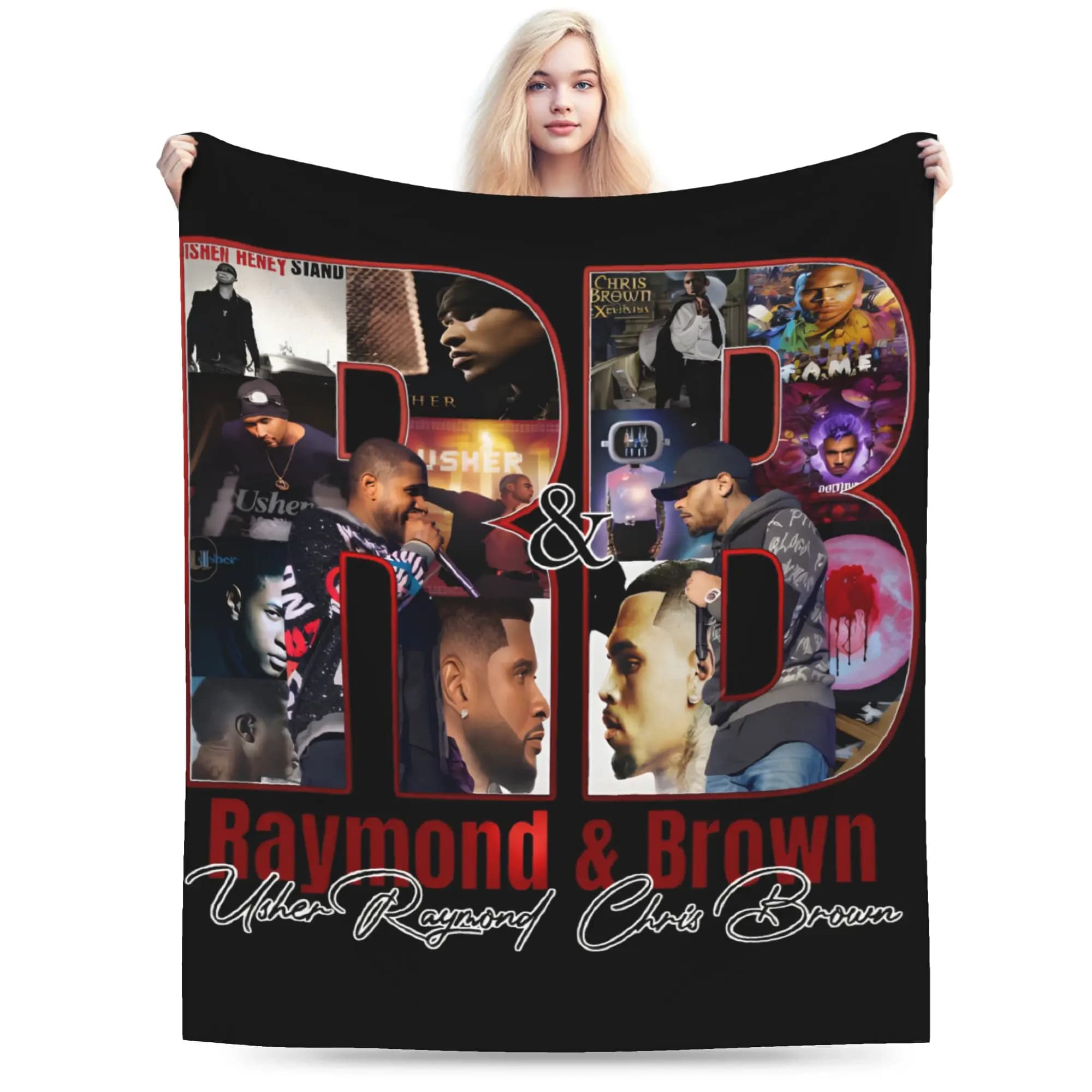 Chris Brown And Usher The Rb Tour Super Warm Blanket Raymond And Brown Child Plush Throw Blanket Couch Bed Bedspread Sofa Bed