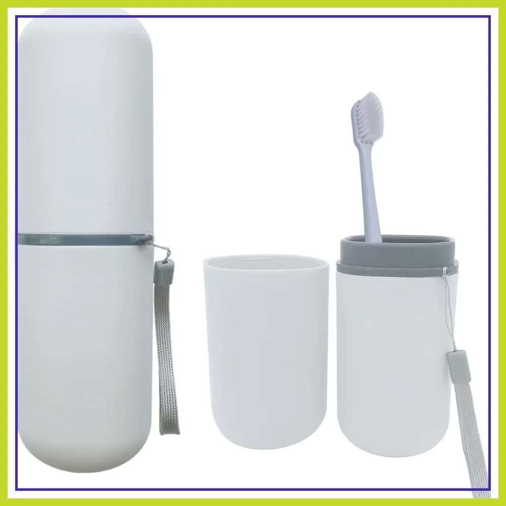 Porta Spazzolino da Viaggio Portatile con Scomparto per Dentifricio, Ideale per Viaggi, Lavoro, Campeggio, Scuola, Bagno