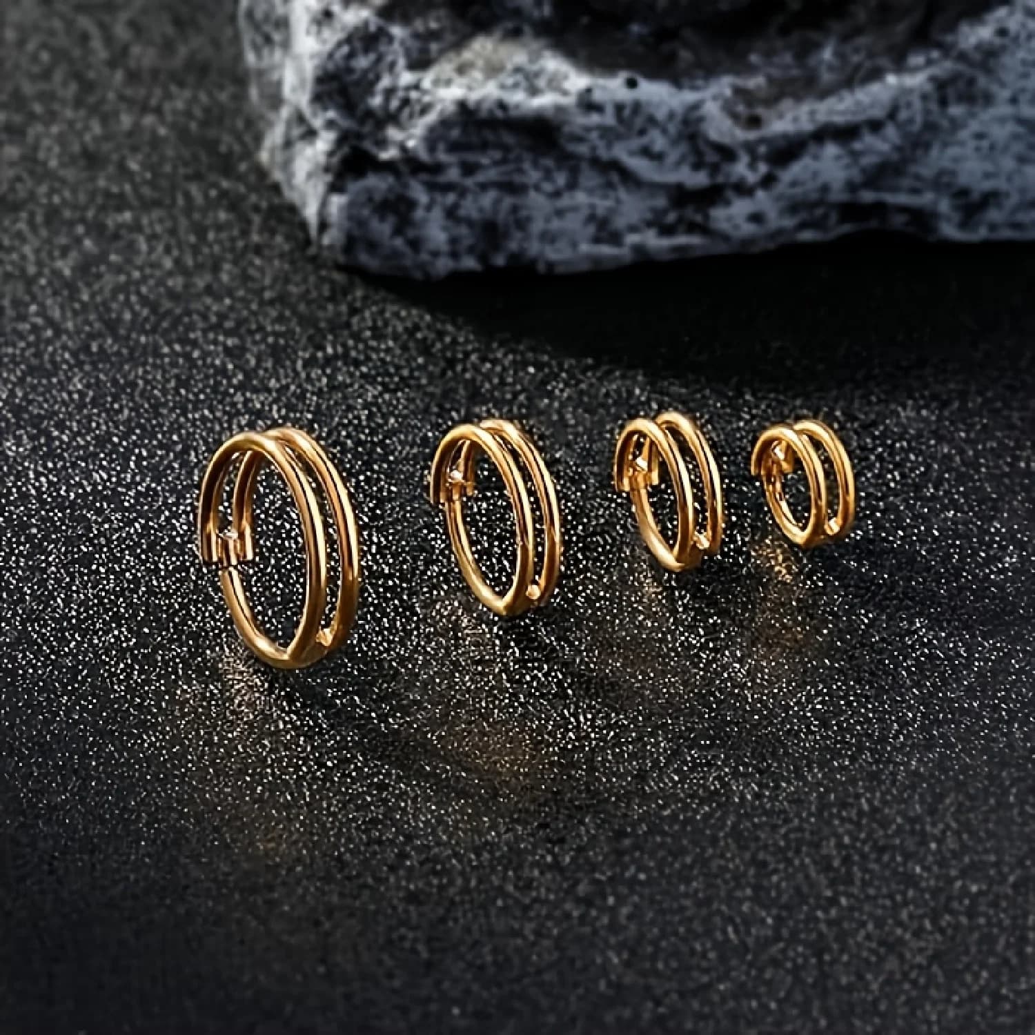 1pc in titanio a doppio strato cerniera senza cuciture naso piercing design anello del naso gioielli alla moda anello del settmo Conch Piercing gioielli